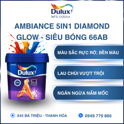 Dulux Ambiance 5in1 Diamond Glow - Siêu Bóng 66AB