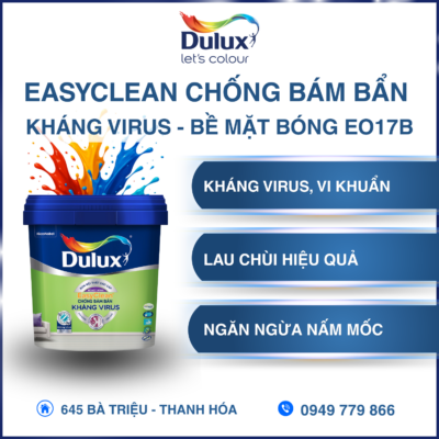Dulux EasyClean Chống Bám Bẩn Kháng Virus - Bề Mặt Bóng EO17B