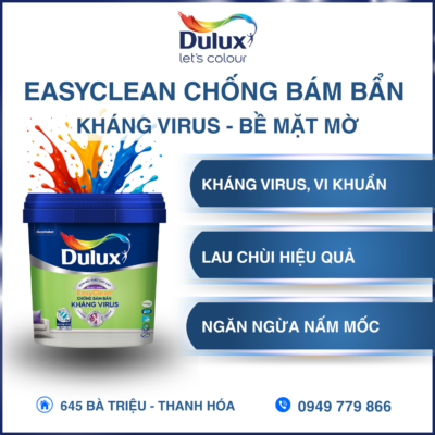 Dulux EasyClean Chống Bám Bẩn Kháng Virus – Bề Mặt Mờ