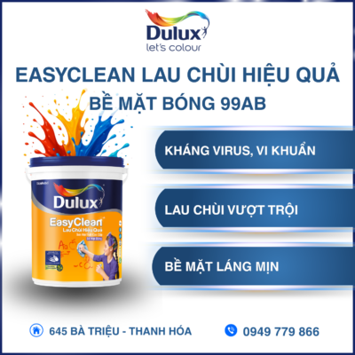 Dulux Easyclean Lau Chùi Hiệu Quả Bề Mặt Bóng 99AB