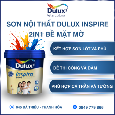 Sơn Nội Thất Dulux Inspire 2IN1 Bề Mặt Mờ